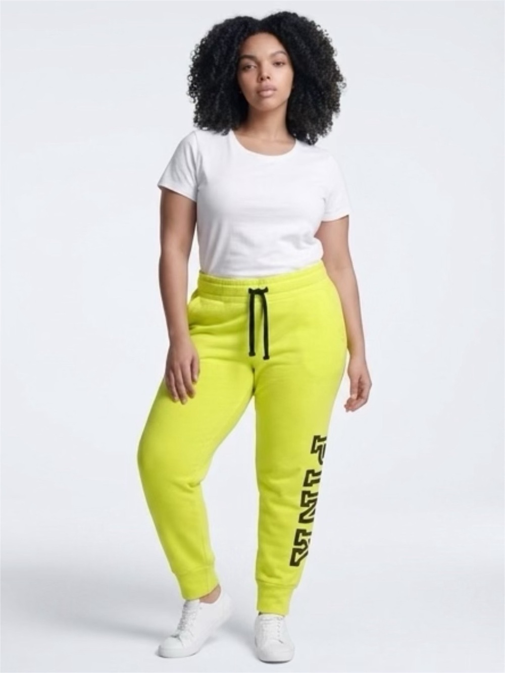 PINK Victoria's Secret Neon Green Womens Drawstring Sweatpants